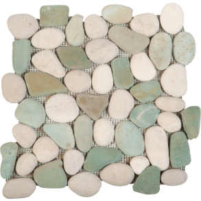 Mix White16 Rectified Matte Pebble Interlocking - stone tile